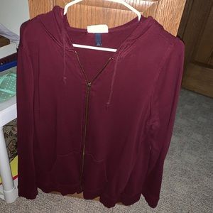 Universal Threads maroon zip-up hoodie